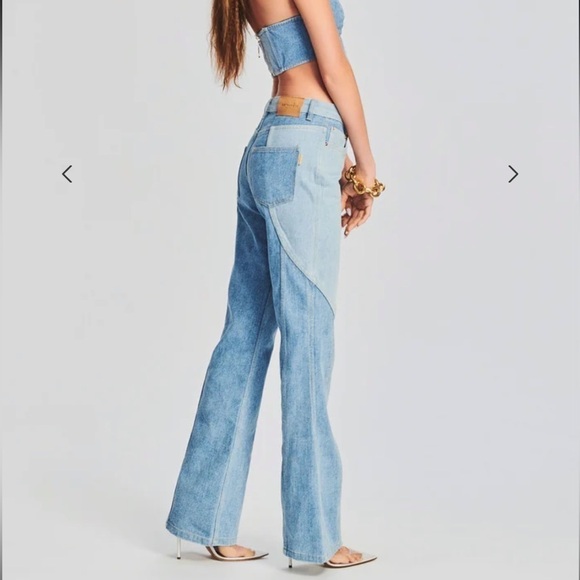 Retrofête Rafael Jean Patchwork Denim Size 29 - Picture 3 of 5